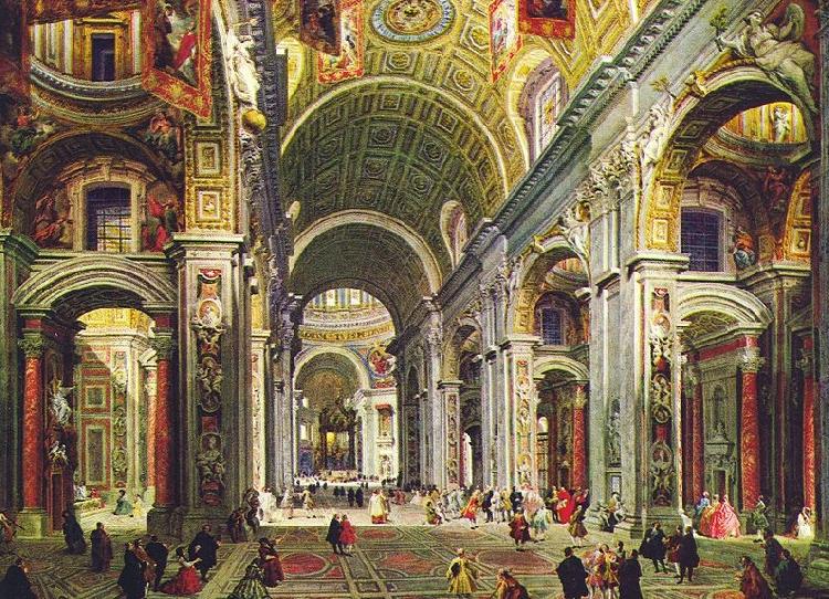 Giovanni Paolo Pannini Interior of St Peter s Rome oil painting picture